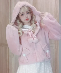 Kawaii Pink Fluffy Bow Hoodie
